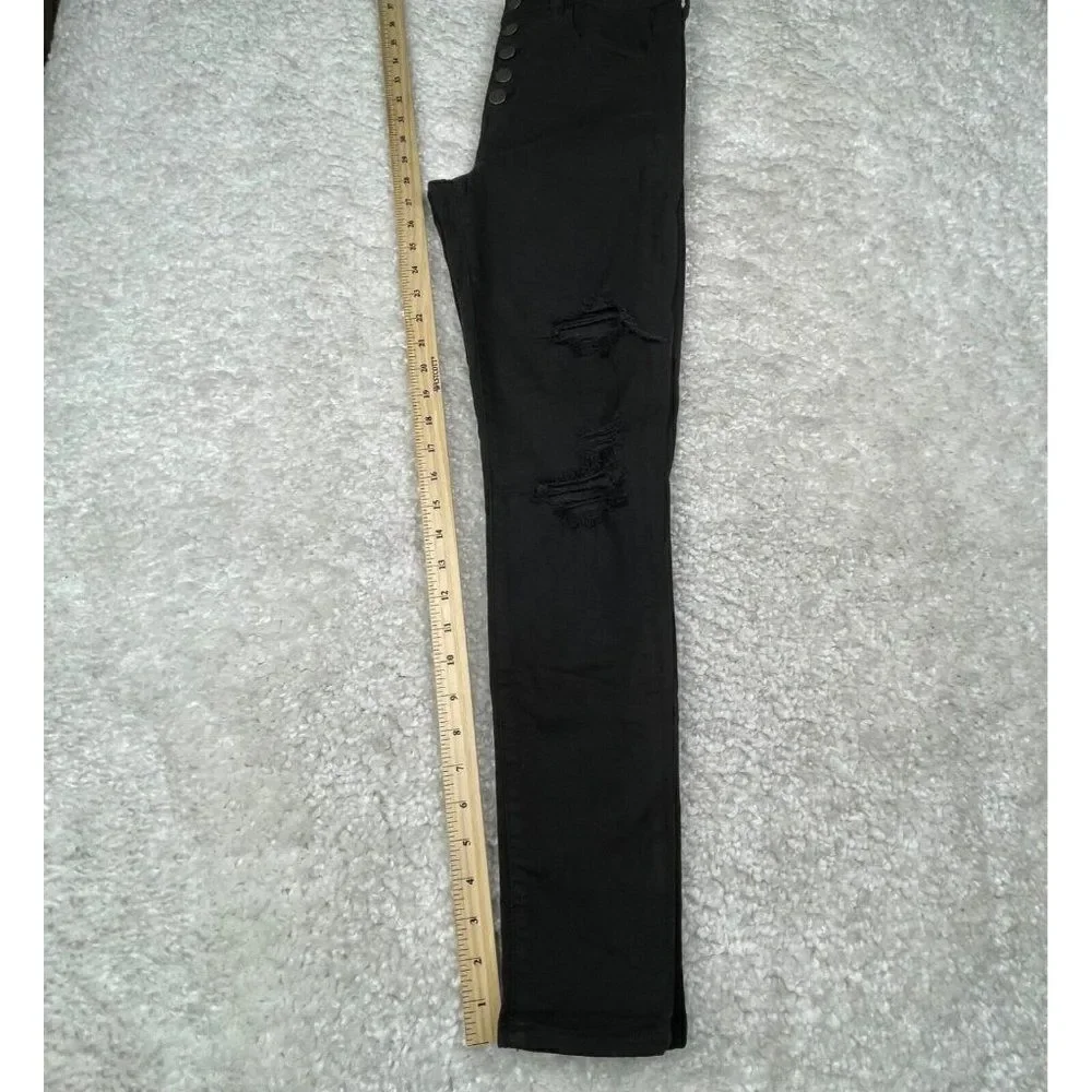 American Eagle Next Level Stretch Super Hi Rise Jegging Black Distress - Picture 10 of 11